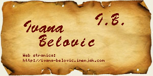 Ivana Belović vizit kartica
